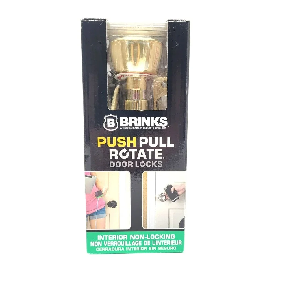 Brinks Push Pull Rotate Barrett Passage‎ Door Knob Polished Brass KW1 1.75